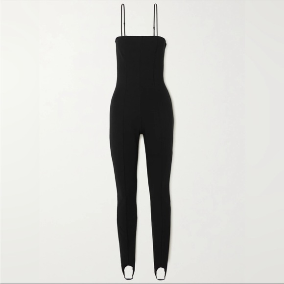 Wolford Γ Amina Muaddi One Piece Strapless Catsuit Jumsuit Black Org $870 small - Picture 5 of 12